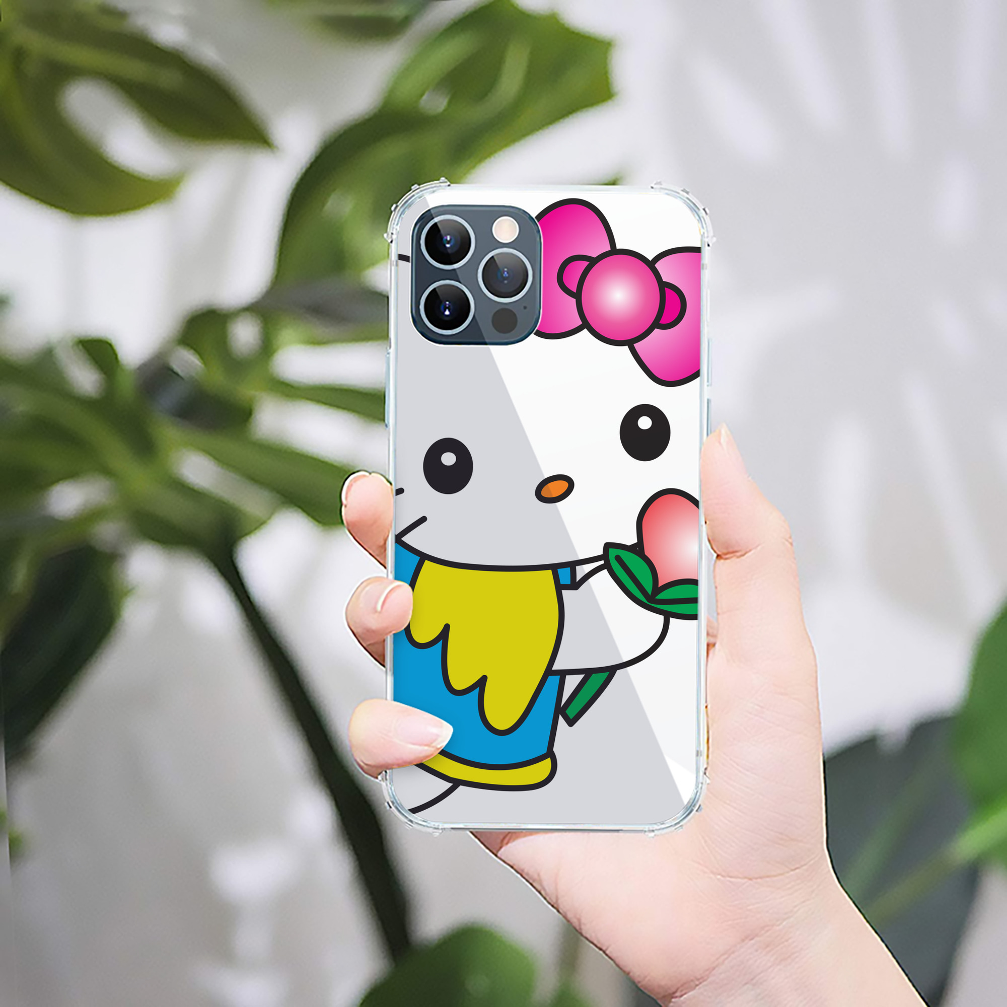 （画像用） Hello Kitty ハローキティ 【iPhone 12シリーズ対応】透明スマホケース（クリアソフトケース）